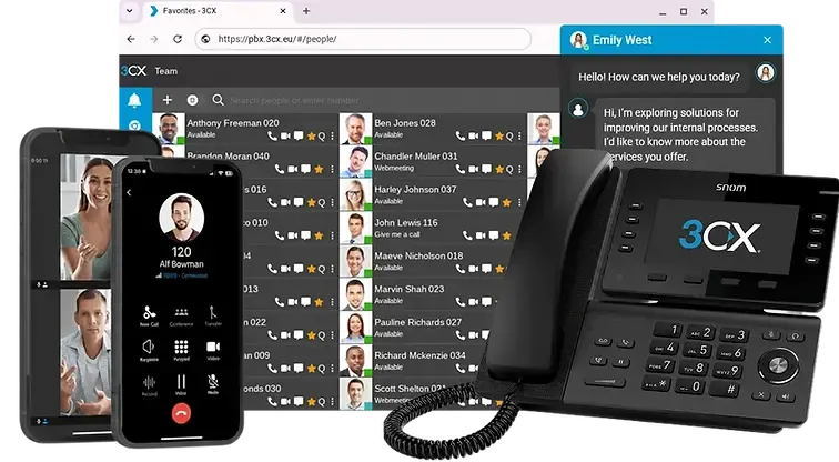 3CX product interface for business communications
